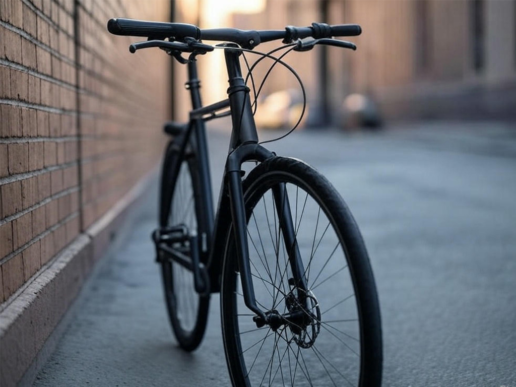 Umweltfreundliche Mobilität - Fahrrad das an der Wand angelehnt ist