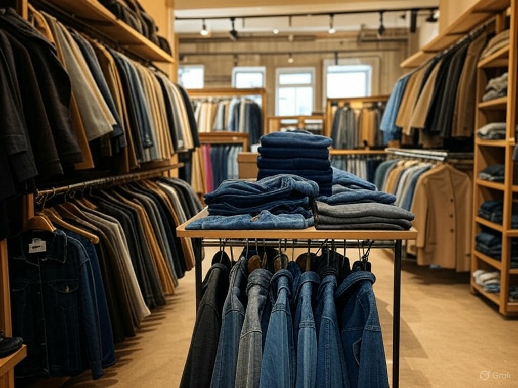 Second-Hand-Shop mit Vintage-Kleidung und reparierten Alltagsgegenständen