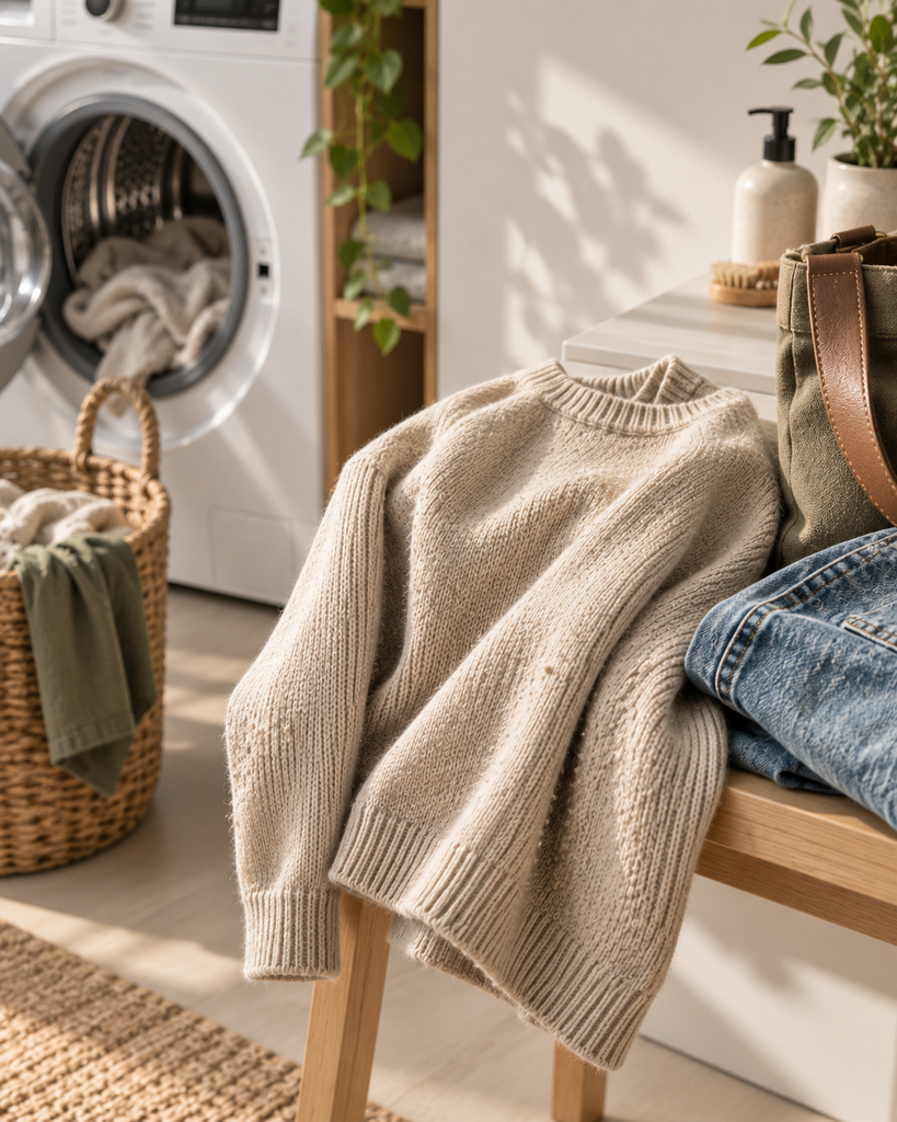 Pullover schon beim waschen pflegen